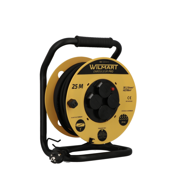 [005815] WILMART - Enrouleur de câble H07RN-F  25 m-3g2,5mm² - IP44  / PAR 1890
