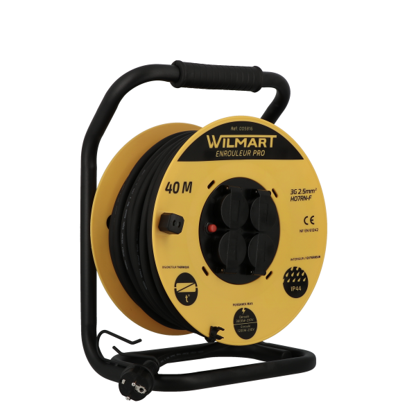 [005816] WILMART - Enrouleur de câble H07RN-F  40m-3g2,5mm² - IP44  / PAR 1890