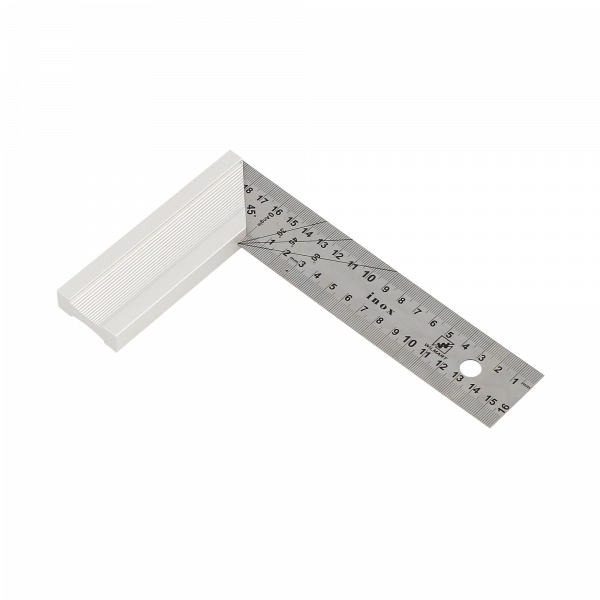 [138301] WILMART - Equerre menuisier 200mm - talon alu - onglet - lame inox gravée 