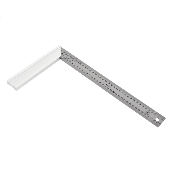 [138304] WILMART - Equerre de menuisier 400mm - talon alu -onglet - lame inox gravée 