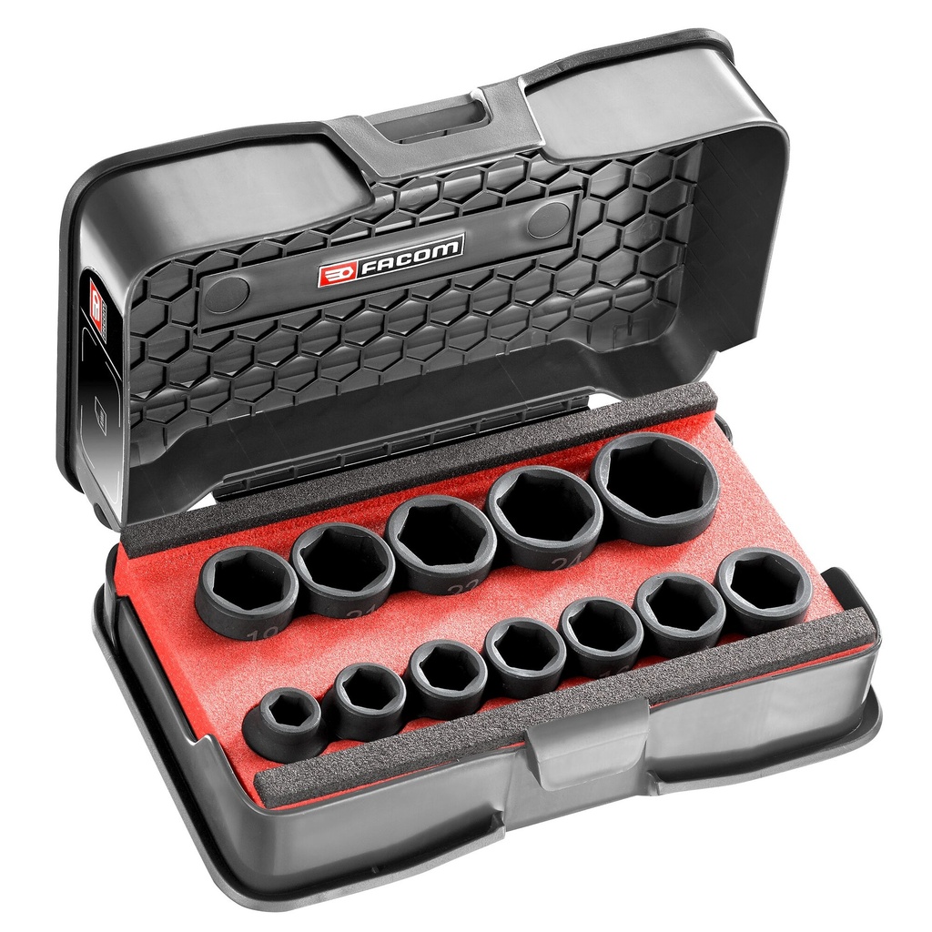 [NSS.J12PB] FACOM NSS.J12PB COFFRET MOUSSE 12 DOUILLES IMPACT COURTES DANS UNE MBOX S