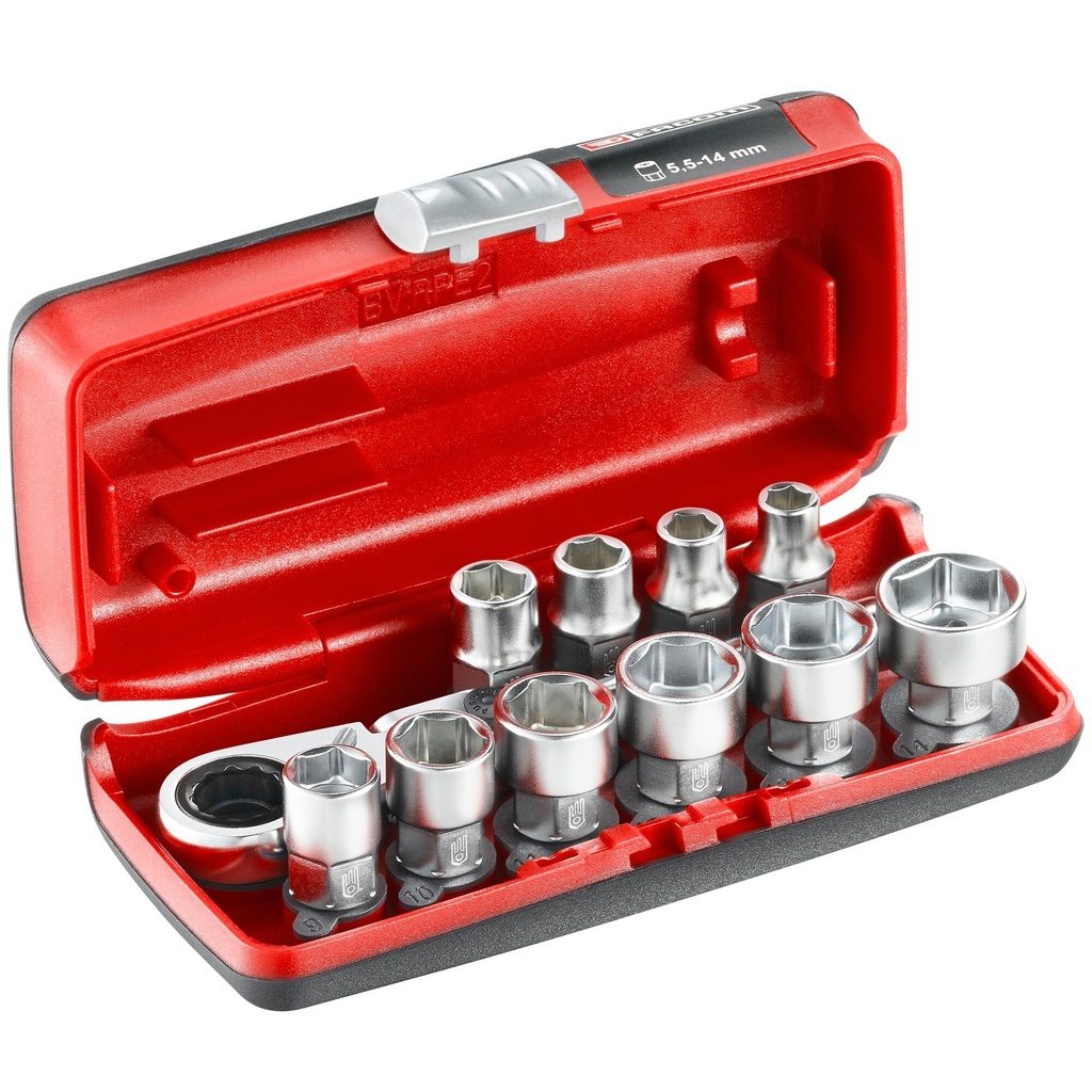 [RXPICOPB] [⚠Déstockage] FACOM RXPICOPB COFFRET DOUILLES HEX 1/4' 6P MM 11PC