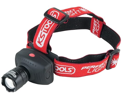 [550.1238] KSTools 550.1238 Cree Lampe frontale LED avec faisceau réglable et 3 piles AAA