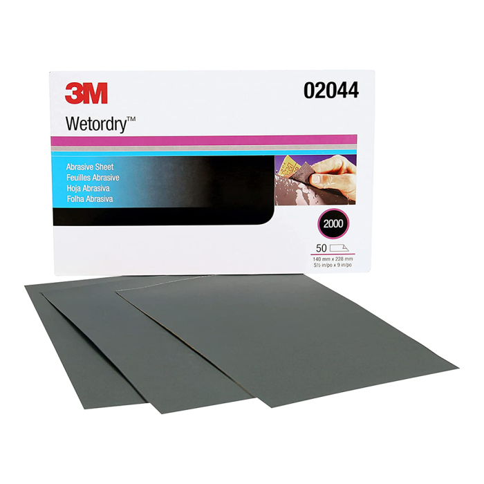 [3M02044] PACK DE FEUILLES PONCÉES WETORDRY 401Q 138MMX230MM P2000 50PCS