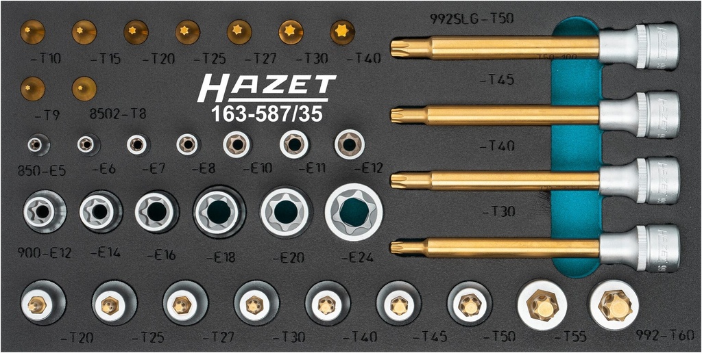 [163-587/35] HAZET - Jeu de douilles mâles ∙ TORX®