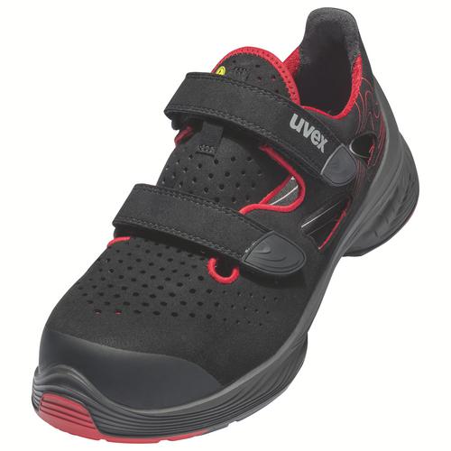 [6836.3-35] 68363 - uvex 1 G2 Sandales S1P  noir, rouge Largeur 12 (35)