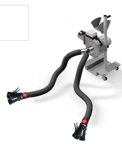 CLAS AG 0023 ASPIRATEUR GAZ MOBILE DOUBLE SORTIE 2x1.25m Ø75mm