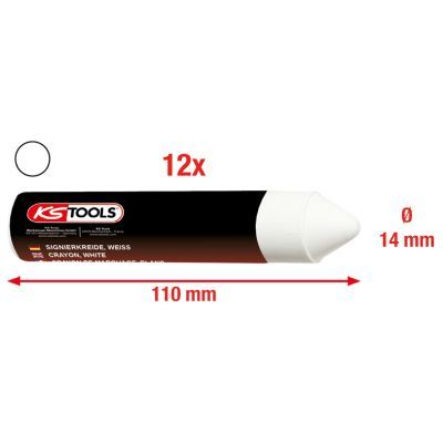 KSTools 100.4050 Boîte de 12 crayons blanc de marquage pour pneus