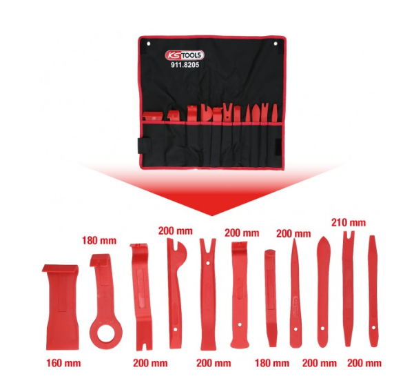 KSTools 911.8205 MASTER Jeu de cale en plastique, 11 pcs