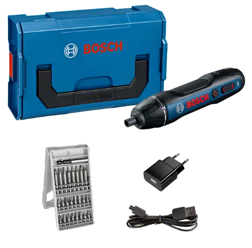 [06019H2101] [⚠Déstockage] Visseuse sans fil Bosch GO 2.0 (Cable USB, adapteur, set d'embouts 25 pièces)