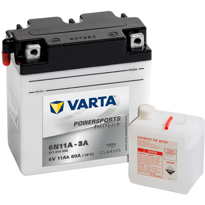 [012014008] [⚠Déstockage] BATTERIE 6V 11AH 80A + A DROITE VARTA (PIECE)