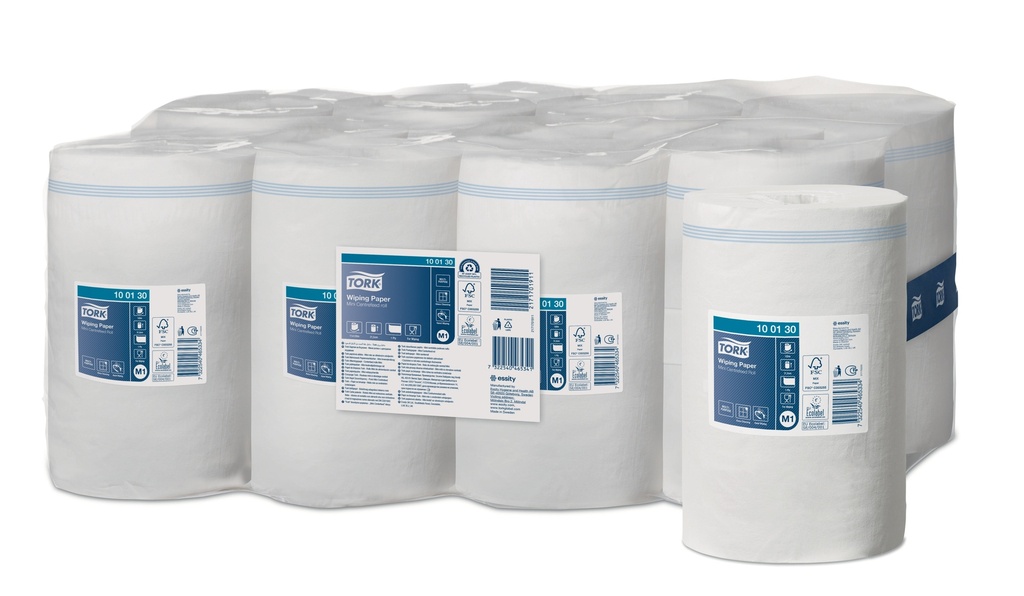 [100130] 100130 Tork Wiping Rouleau a Dévidage Central Mini Chiffon D'Essuyage 1 pli M1 (11 Unités / Colis) (32 Colis / Palette)