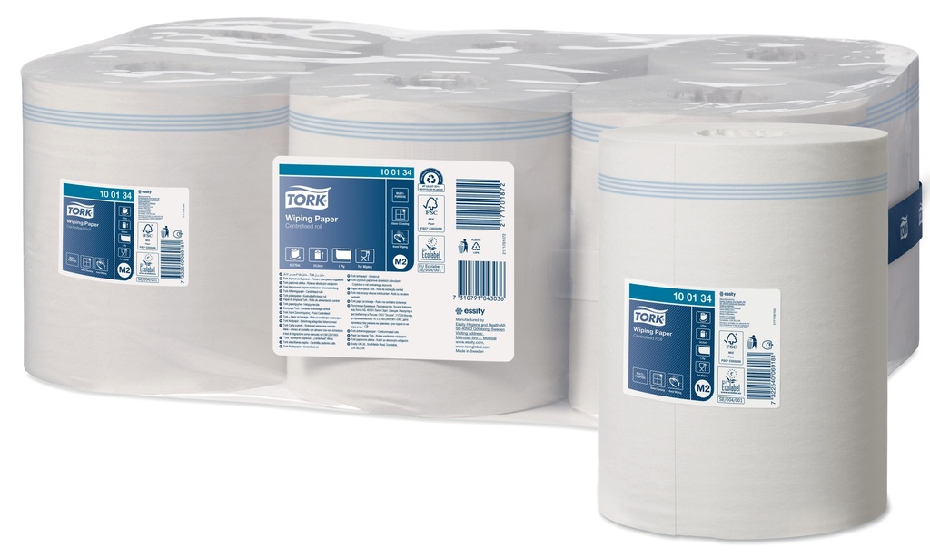 [100134] 100134 Tork Wiping Rouleau a Dévidage Central Chiffon D'Essuyage 1 pli M2 (6 Unités / Colis) (28 Colis / Palette)