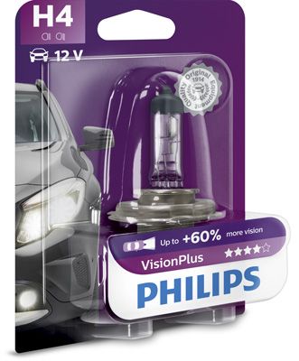 [12342VPB1] [⚠Déstockage] Philips H4 VisionPlus 12V 60/55W P43t-38