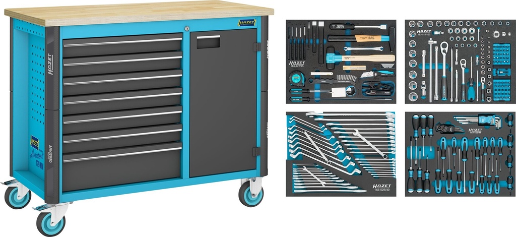 HAZET - Établi mobile servante d'atelier Assistent ∙ avec assortiment
