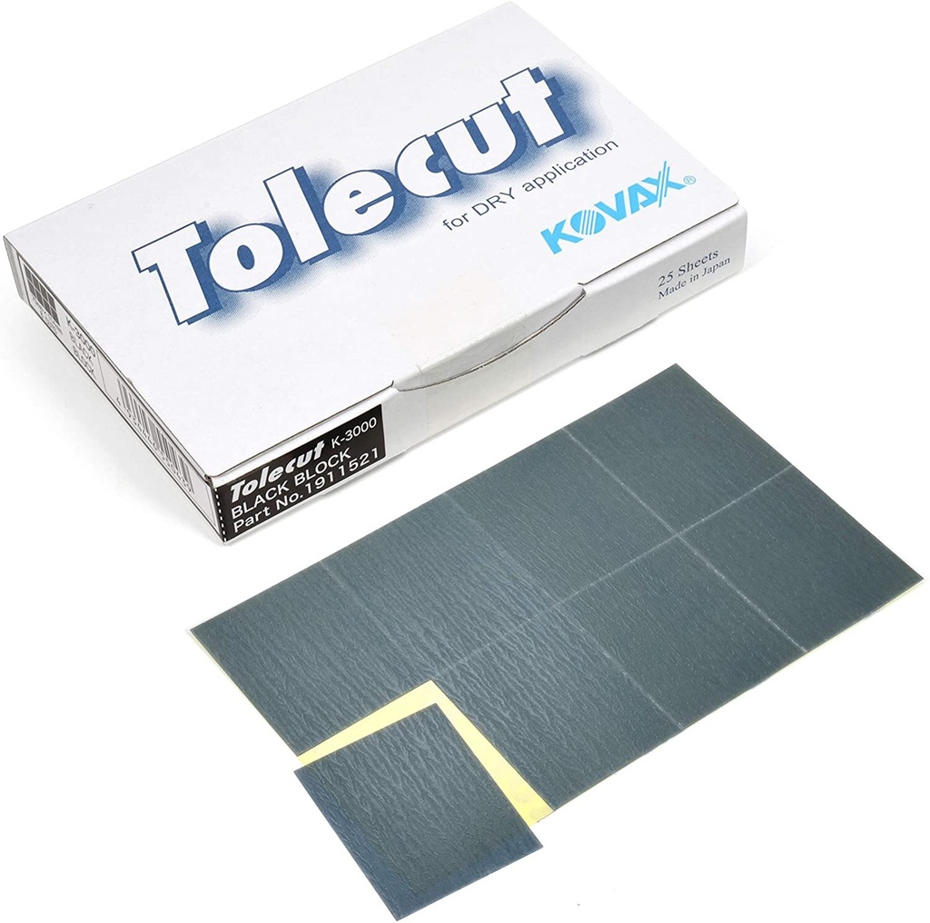 [1911521] FEUILLE TOLECUT KOVAX 29X35MM P3000 NOIR *25* (BOITE)