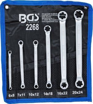 [2268BG] BGS - 2268 - Jeu de clés à œil doubles profil E E6 x E8 - E20 x E24 6 pièces