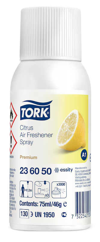 [236050] 236050 Tork Aérosol Désodorisant Citron A1 Premium (12 Unités / Colis) (240 Colis / Palette)