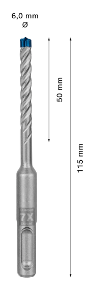 [2608900071] FORET PLUS-7X SDS+ DIAM 6X50X115MM BOSCH (PIECE)