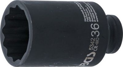 [5342BG] BGS - 5342 - Douille à choc, douze pans, longue 12,5 mm (1/2") 36 mm