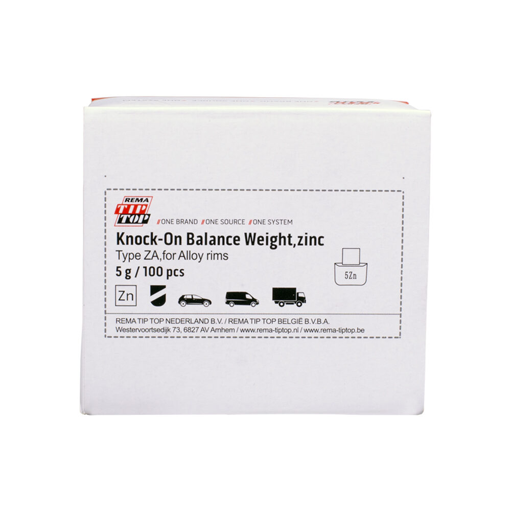 [5892067] Rema Tip Top Masses zinc 5gr pour jante aluminium gris 100pc