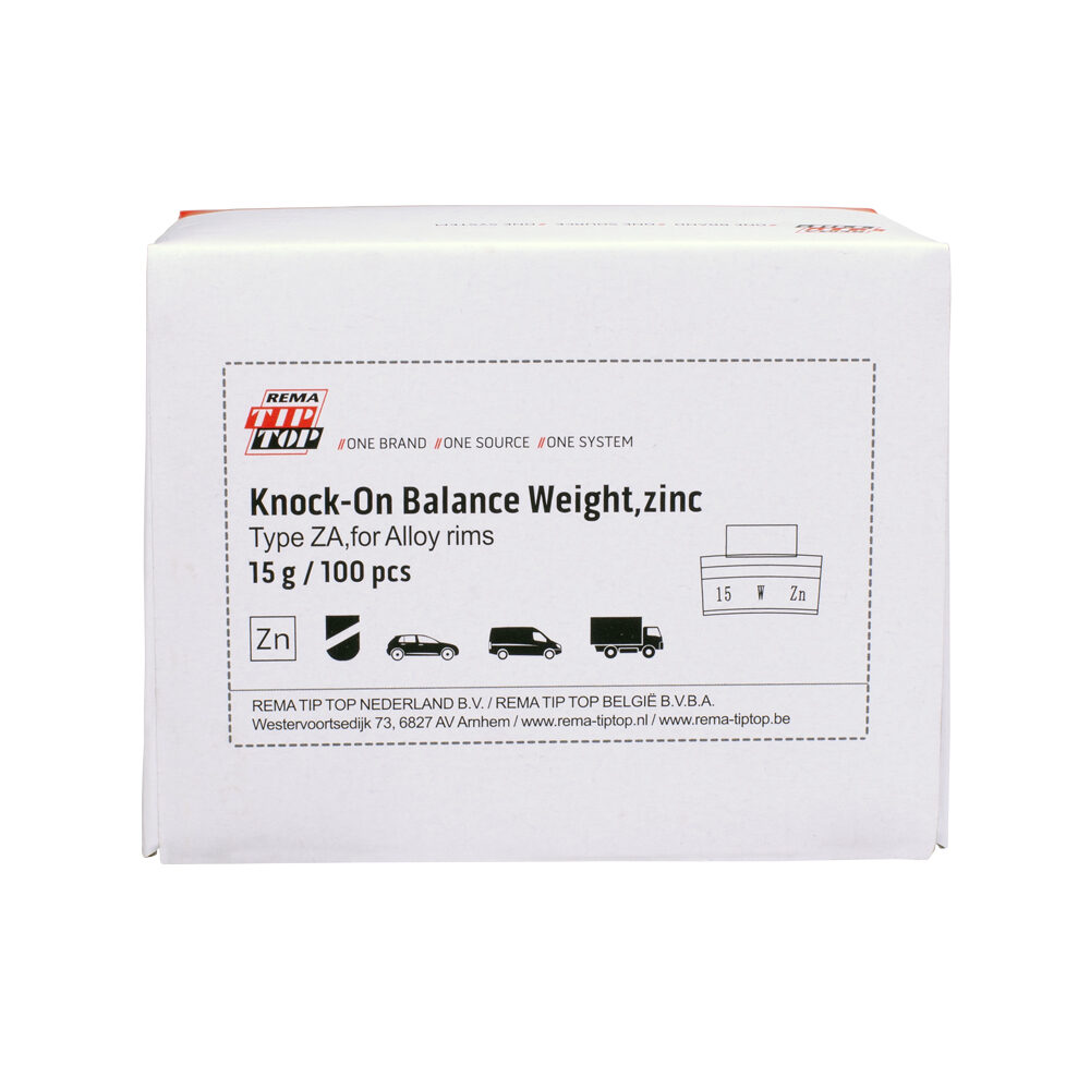 [5892069] Rema Tip Top Masses zinc 15gr pour jante aluminium gris 100pc