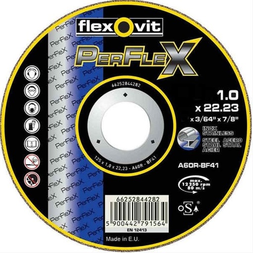 [66252844282] 66252844282 DISQUE A TRONCONNER PERFLEX 125X1.0X22.23 ACIER/INOX A60-BF41 (PIECE) (S00036192)