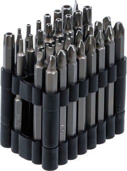 BGS - 762 - Jeu d'embouts longs 6,3 mm (1/4") différents profils 32 pièces