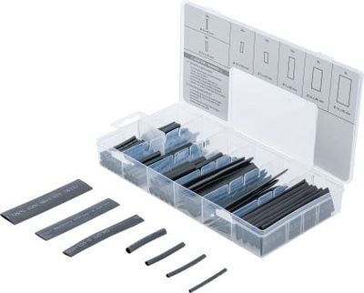 [8042BG] BGS - 8042 - Assortiment de gaines thermo-rétractables noires 127 pièces