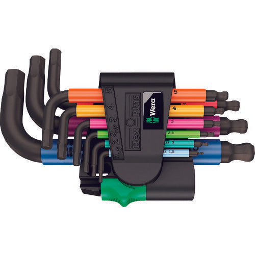 [05133164001] [⚠Déstockage] WERA - 05133164001 - 950/9 Hex-Plus Multicolour 2 (Jeu de clés mâles coudées métriques, BlackLaser)