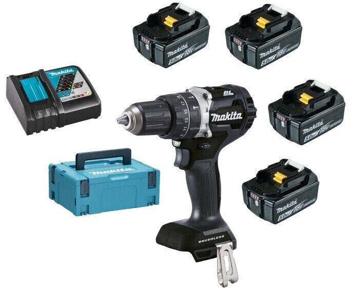 [DHP484T4JB] [⚠Déstockage] MAKITA DHP484T4JB - Perceuse-visseuse à percussion sans fil 4X batteries 18V 5.0AH + Chargeur (PIECE)