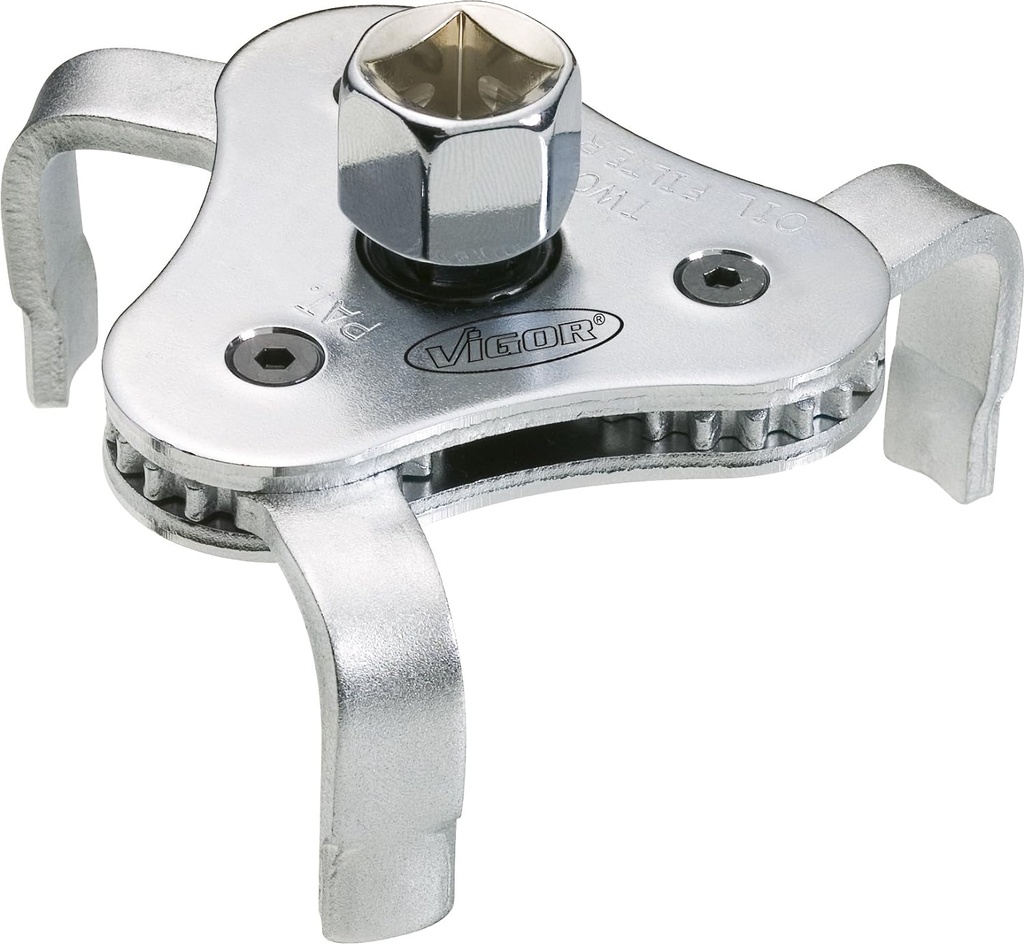 [V1281] VIGOR Clé pour filtres à huile ∙ V1281 ∙ Carré creux 1/2 pouce (12,5 mm), 6 pans extérieurs 21 mm ∙ 63 - 102 mm