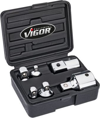 [V1293] VIGOR Jeu d'adaptateurs ∙ V1293 ∙ Carré creux 1/4 pouce (6,3 mm), Carré creux 3/8 pouce (10 mm), Carré creux 1/2 pouce (12,5 mm), Carré creux 3/4 pouce (20 mm) ∙ Carré massif 1/4 pouce (6,3 mm), Carré massif 3/8 pouce (10 mm), Carré massif 1/2 pouce (12,5 mm), Carré massif 3/4 pouce (20 mm) ∙ 6 pièces ∙ Nombre d'outils : 6
