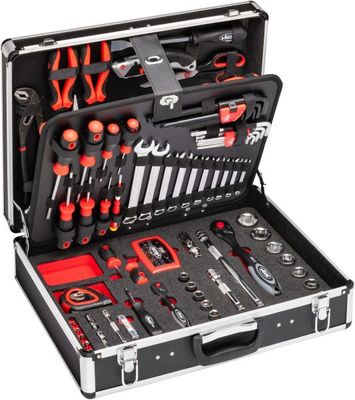 [V2542] VIGOR Coffre à outils ∙ universel ∙ V2542 ∙ Carré creux 1/4 pouce (6,3 mm), Carré creux 1/2 pouce (12,5 mm), Hexagone massif 1/4 pouce (6,3 mm) ∙ Profil à 12 pans extérieurs, Profil à 6 pans extérieurs, Profil en T, Profil à 6 pans intérieurs, Profil Phillips PH, Profil Pozidriv PZ, Profil à fente, Profil en TH ∙ 143 pièces ∙ 0,5 x 3 – 1,2 x 6,5∙ 4 – 32 ∙ PH0 – PH2 ∙ Nombre d'outils : 143