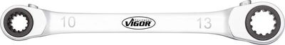 [V3607] VIGOR - Clé polygonale double à cliquet ∙ taille 8 x 12 · 10 x 13