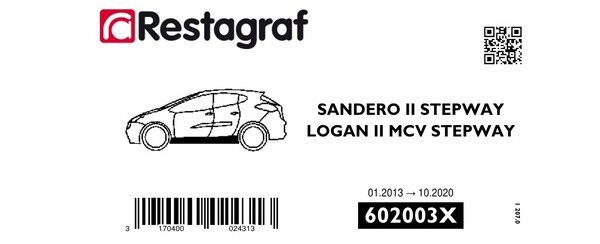 [A602003X] Fasteners kit for underbody mouldings LOGAN II / SANDERO II STEPWAY version 01.2013 → 10.2020