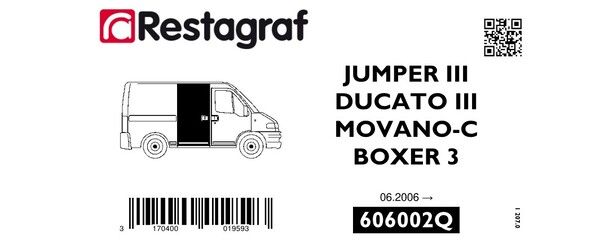 [A606002Q] Fasteners kit for sliding side doors JUMPER III / DUCATO 3 / BOXER 3 /  06.2006→ / MOVANO C 10.2021 →
