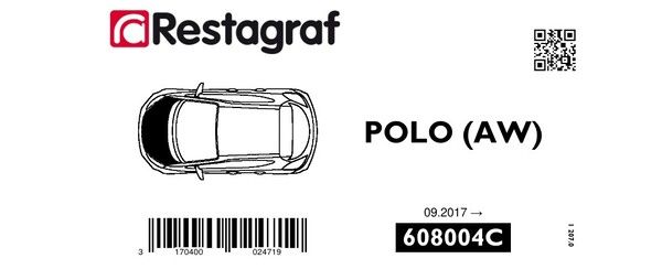 [A608004C] Fasteners kit for bonnet POLO VI (AW) All versions 09.2017 →
