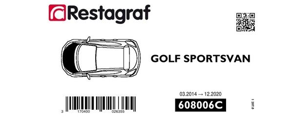 [A608006C] Fasteners kit for bonnet GOLF SPORTSVAN 03.2014 → 12.2020
