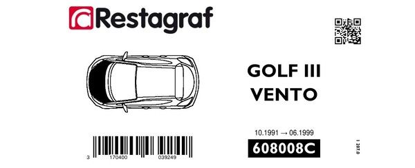 [A608008C] Fasteners kit for bonnet GOLF III (1H) All versions 10.1991 → 06.1999