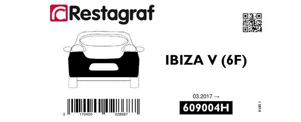 [A609004H] Fasteners kit for rear bumper IBIZA V (6F) 03.2017 →