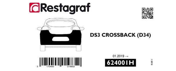 [A624001H] Fasteners kit for rear bumper DS3 CROSSBACK (D34) 01.2019 →