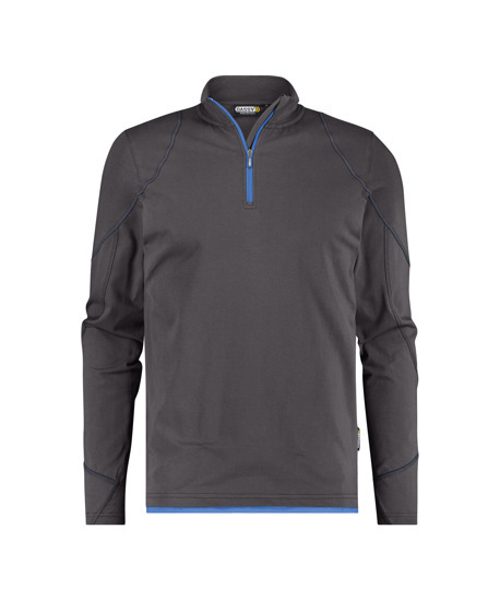[710012-6483-220-XS] 710012 DASSY® Sonic T-shirt manches longues GRIS ANTHRACITE/BLEU AZUR +/- 220 g/m² (XS)