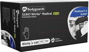 [GL897-S] GL897 - GANTS JETABLES NOIRS NITRILE  |NON POUDRES |BOITE DE 100 PIECES (S)