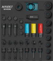 [163-612/40] HAZET - Jeu de clés à douilles à chocs ∙ L x l x h : 392 mm x 344 mm x 62 mm ∙ 40 pièces