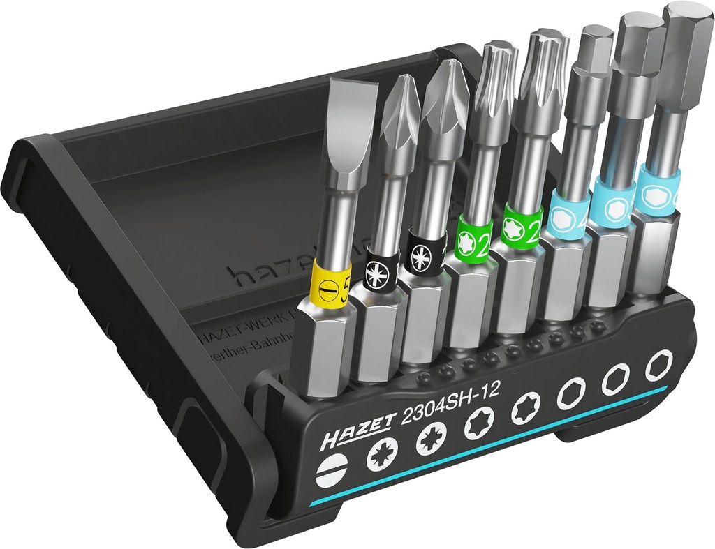 HAZET - SmartHolder avec 8 embouts-tournevis (bits) ∙ longs ∙ 8 pièces