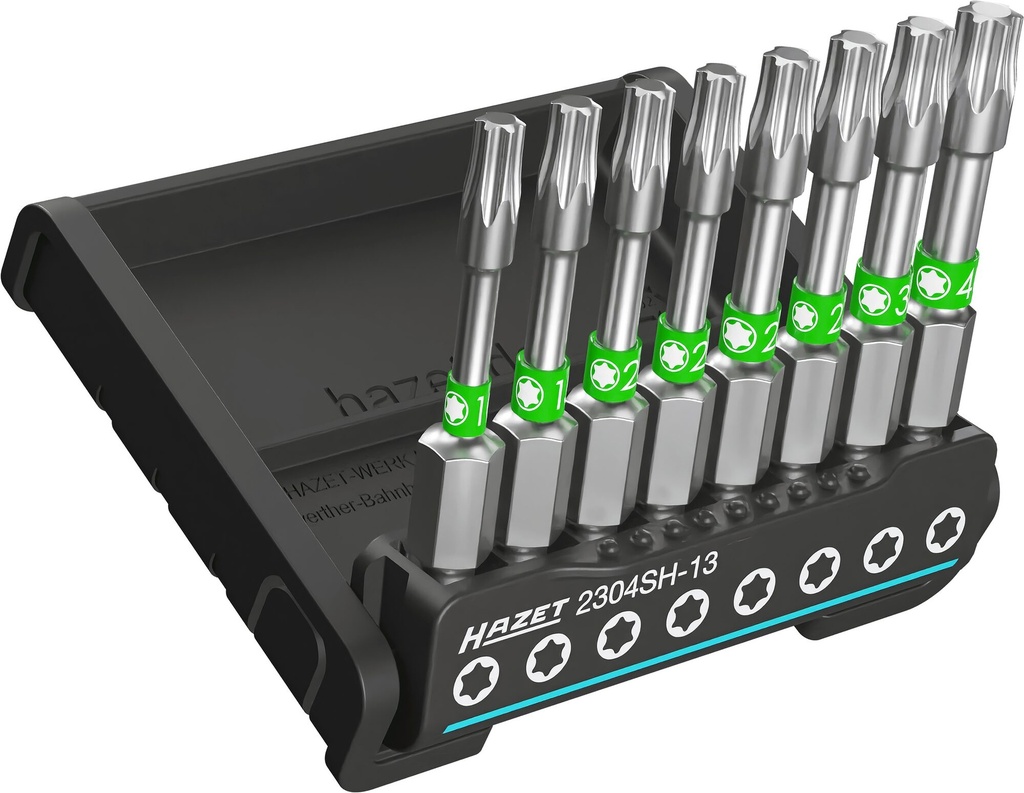 [2304SH-13] HAZET - SmartHolder avec 8 embouts-tournevis (bits) ∙ longs ∙ 8 pièces