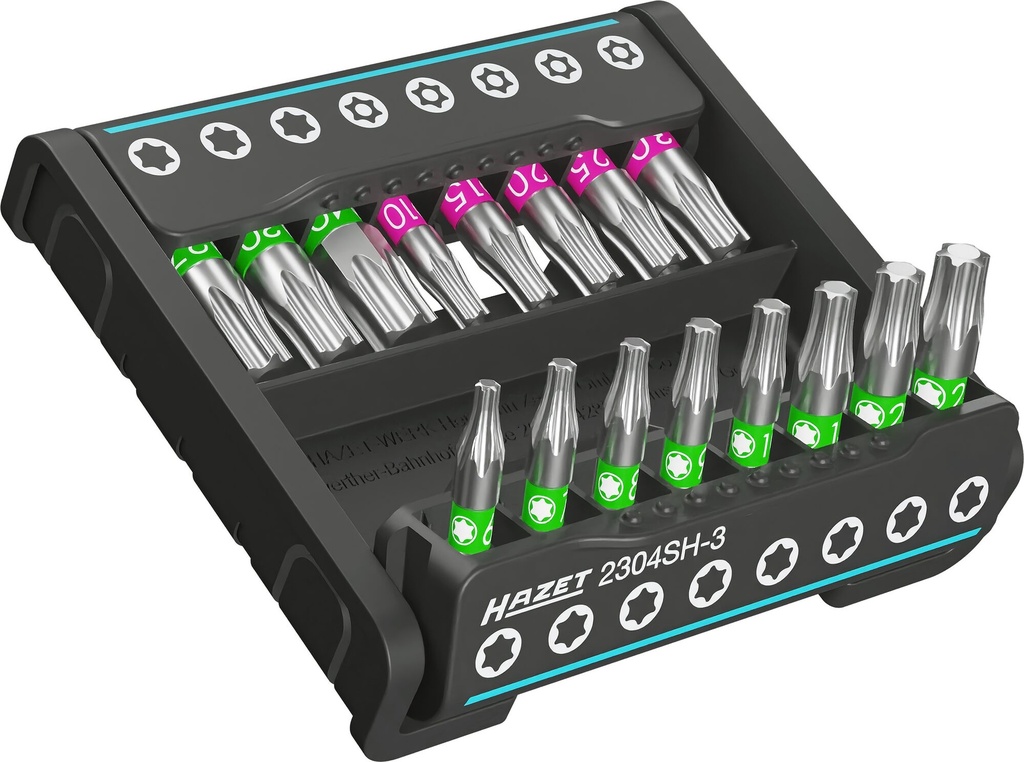 HAZET - SmartHolder avec 16 embouts-tournevis (bits) ∙ courts ∙ 16 pièces