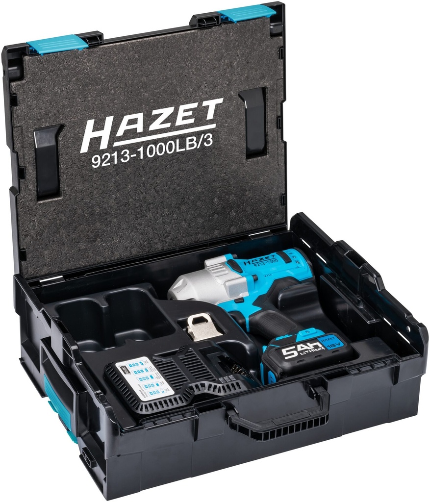 [9213-1000LB/3] HAZET Clé à chocs sans fil 9213-1000LB/3 ∙ Couple de desserrage maximal [Nm]: 1400 Nm ∙ Carré massif 3/4 pouce (20 mm) ∙ 3 pièces