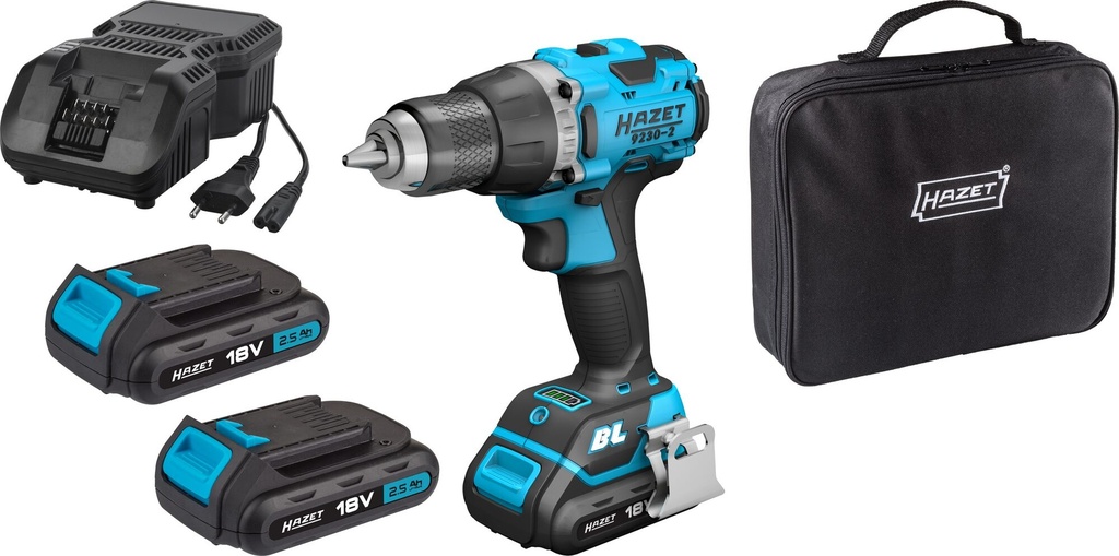 HAZET Jeu de perceuses-visseuses sans fil ∙ 18 volts ∙ 2,5 Ah (ampères/heure) ∙ 4 pièces 9230-2/4 ∙ 4 pièces